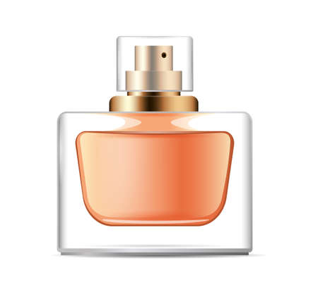 Perfume Bottle on white background, realistic vector illustration close-upのイラスト素材