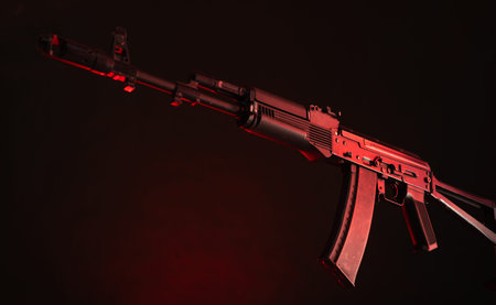 assault rifle in smoke