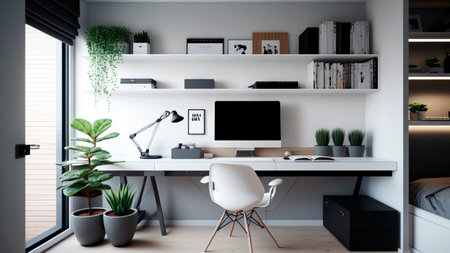 Modern home office interior.の素材