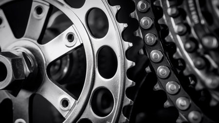 A Close-up of bicycle gears. for bicycle day.の素材