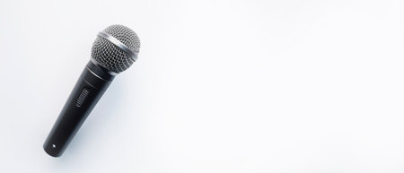 Microphone isolated on white background with copy space for your text.の素材