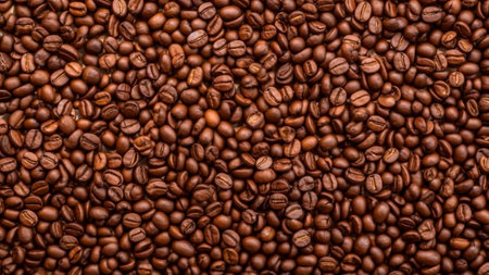 Roasted coffee beans background, can be used as a whole background.の素材