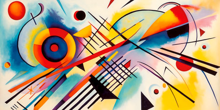 Abstract colorful background with a lot of different geometric elements and shapes.の素材