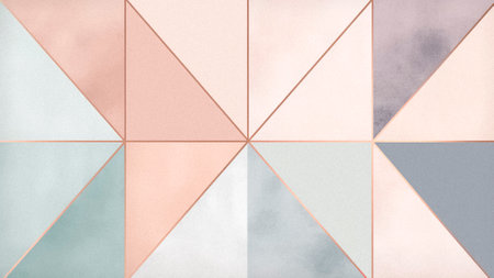 Abstract geometric background. Triangles and lines in pastel colors.の素材