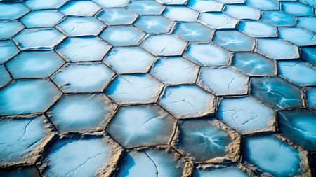 Dry ground with hexagonal shape.の素材