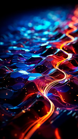 Creative glowing wavy background. Abstract fractal.の素材
