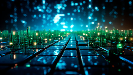 Abstract futuristic computer circuit board. Technology futuristic concept.の素材