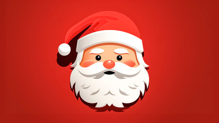 Santa Claus head illustration. Merry Christmas and Happy New Year.の素材