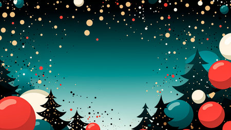 Christmas background with christmas tree and balls. Copyspace. Christmas and New Year concept.の素材