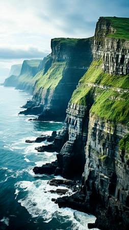 Fantastic coastal cliff. Beautiful summer landscape.の素材