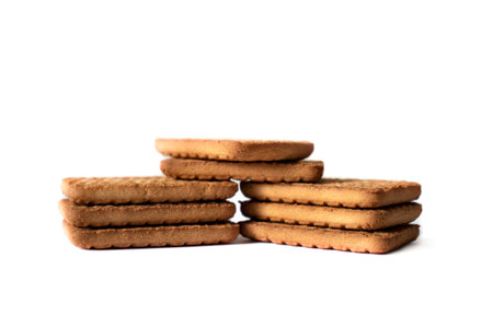 indian biscuit cookies white flour biscuit indian cooking white backgroundの写真素材