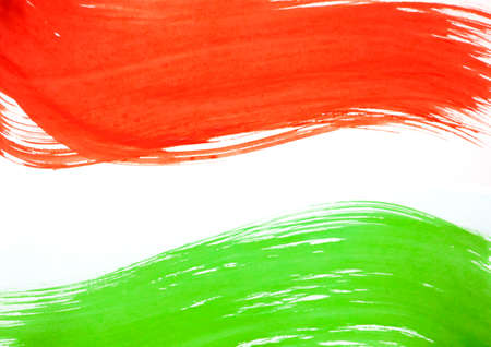 Watercolor Grunge brush stroke illustration Flag for Indian 15th of August, India Independence Day Celebrationの写真素材