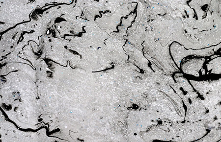 Black Ink, paint. Closeup abstract painting background. Highly-textured oil paint.