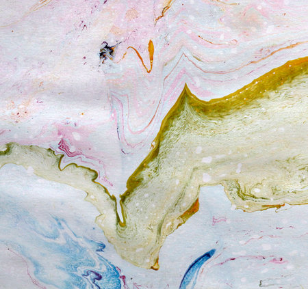Abstract colorful oil ink on paper close-up background texture