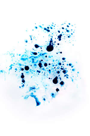 Abstract colorful blue oil ink on paper close-up background textureの写真素材