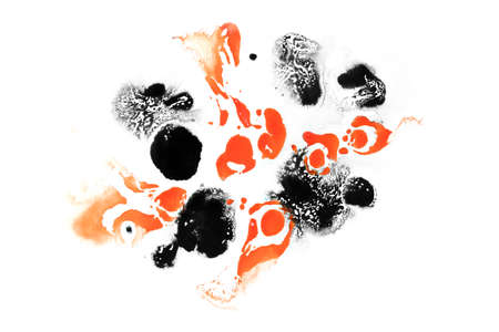 oil Ink, paint, abstract. Closeup black,red abstract hand draw painting background. Highly-textured oil paint.の写真素材