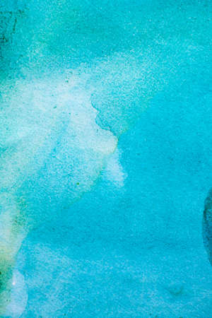 blue Abstract colorful watercolor on paper close-up background textureの写真素材