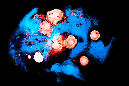 black,red,blue,Ink, paint, Closeup abstract painting background. Highly-textured oil paint.