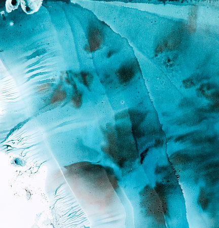 blue Abstract colorful watercolor on paper close-up background textureの写真素材