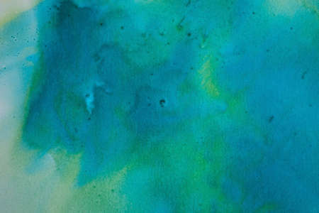 blue and green paint Abstract art background texture watercolor on paper Modern Fluid Art Painting Alcohol Ink Mix creative design of posters, cards, invitations, wallpapers.の写真素材
