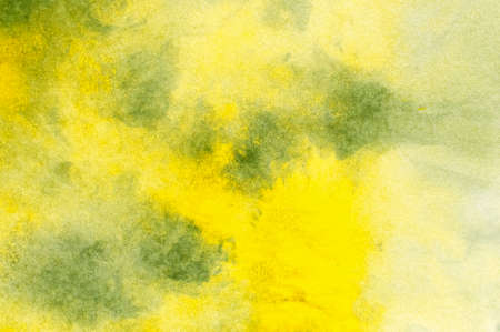 Yellow and blue paint Abstract art background texture watercolor on paper Modern design of posters, cards, invitations, wallpapers.の写真素材