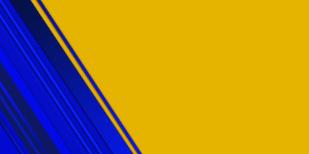 Blue yellow white abstract background geometry shine and layer element vector for presentation design. Suit for business, corporate, institution, party, festive, seminar, and talksの写真素材