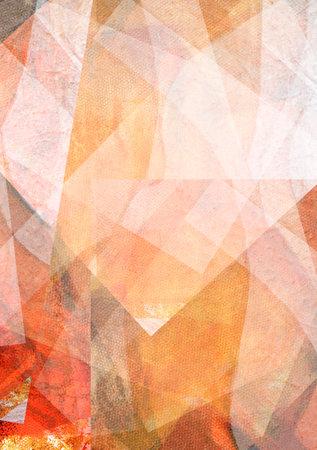 red and yellow and pink background with textured transparent squares in random layersの写真素材