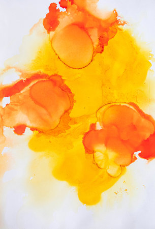 Yellow alcohol art abstract fluid art painting background alcohol ink techniqueの写真素材