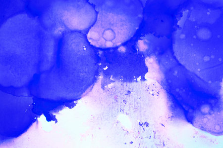 splash blue alcohol ink banner. Watercolor ink Natural luxury abstract fluid art painting background alcohol ink techniqueの写真素材