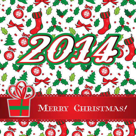 Christmas and new year cardのイラスト素材