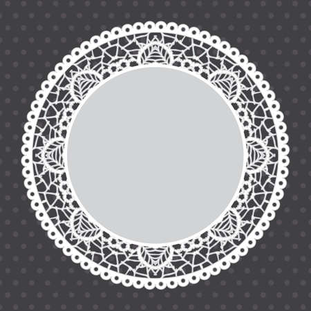 Gray Lace doily background. Vector Illustration,のイラスト素材