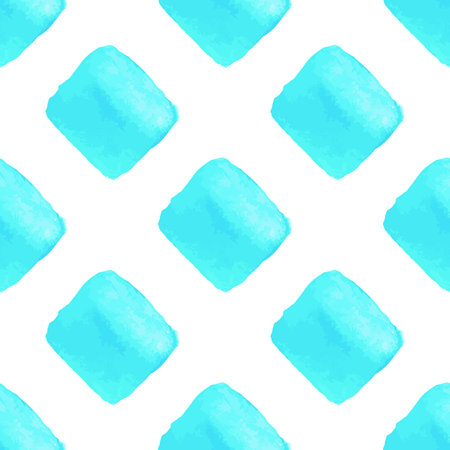 Sky blue vector geometric seamless pattern. Watercolor graphical texture background.のイラスト素材