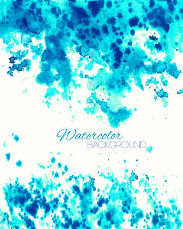 Cyan blue abstract hand painted grunge background. Vector illustration.のイラスト素材