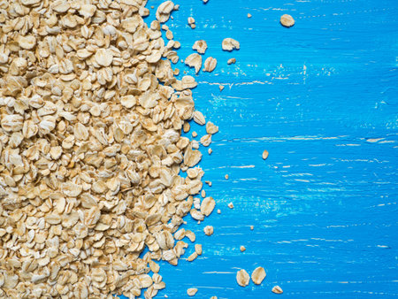 Heap of oat flakes in circle shape