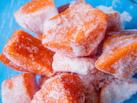 Sliced frozen pumpkinの写真素材