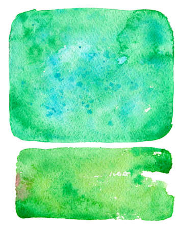Abstract emerald green painted watercolor texture as backgroundの写真素材