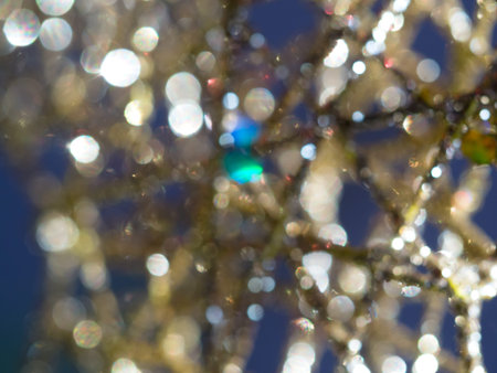 Abstract background with defocused golden net with bokeh lights. Beautiful festive backdrop. Design...