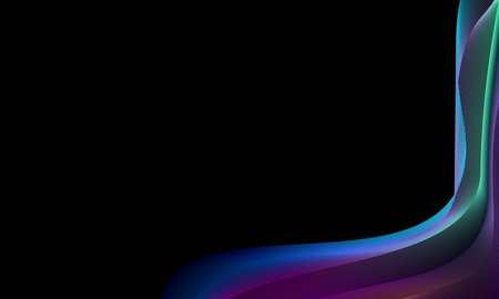 Abstract wavy lines desktop, homepage background. Modern blue gradient flowing wave. Futuristic technology curve vector artのイラスト素材