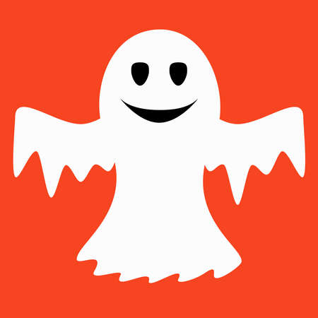 Ghost isolated on orange background.のイラスト素材