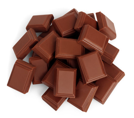 milk chocolate on white background
