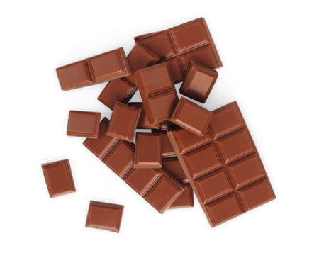 chocolate on white backgroundの写真素材