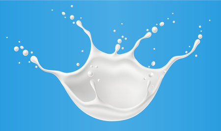 Splashes of milk. Realistic 3D vectorのイラスト素材