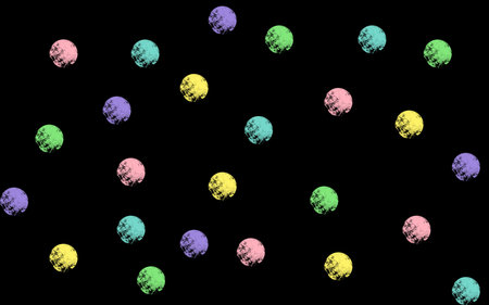 pastel colored mugs on a black background