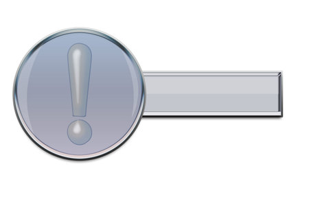 Internet button of exclamation signl, very good to use on website. の写真素材
