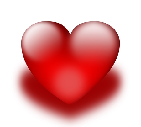 Big red heart icon isolated on white backgroundの写真素材