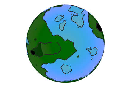 Simple abstract earth globe in cartoon styleの写真素材
