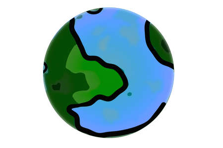 Simple abstract earth globe in cartoon styleの写真素材