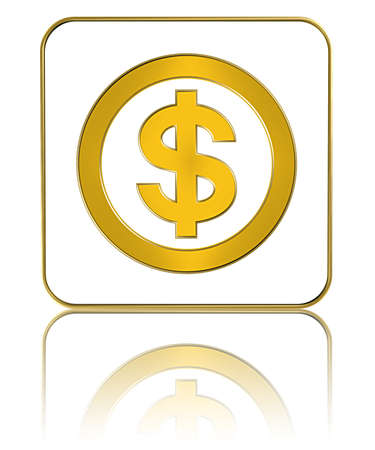 Illustration of dollar icon on white backgroundの写真素材