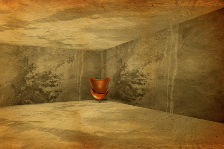 Background of armchair in grunge interiorの写真素材