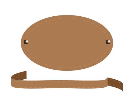 Ilustration of vintage suede, leather lable and laceのイラスト素材